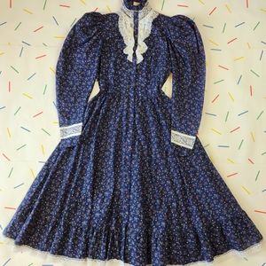 Vintage 80s Gunne Sax Victorian Style Dress